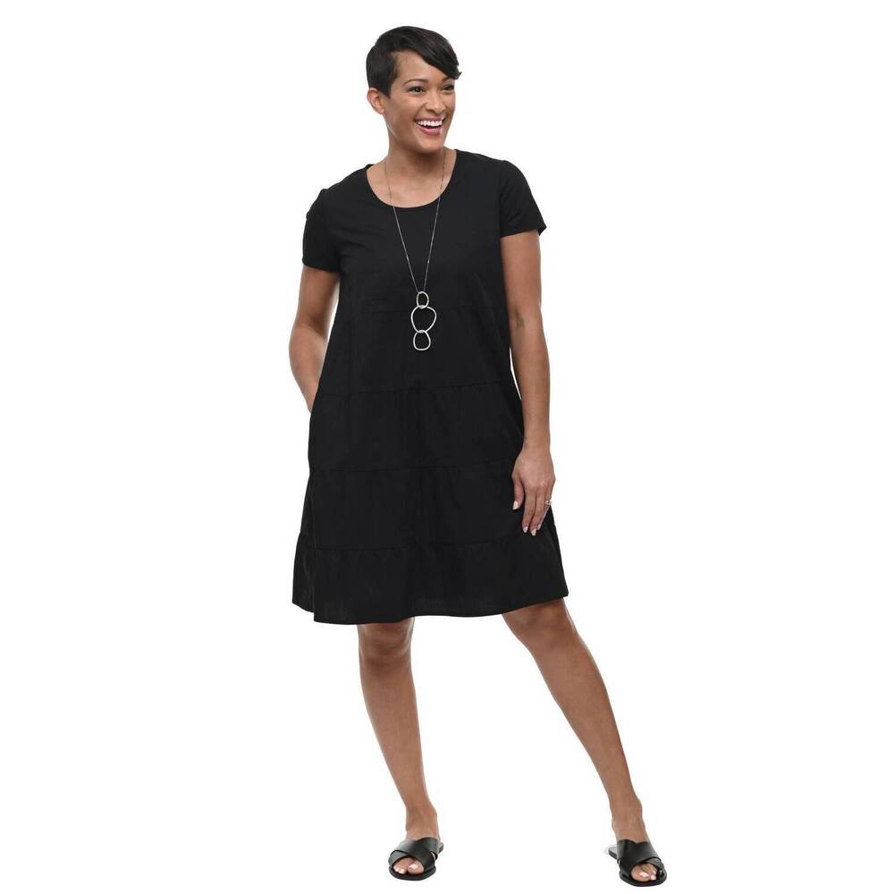 NEW TULIP CLOTHING ramsay short-sleeve dress in black